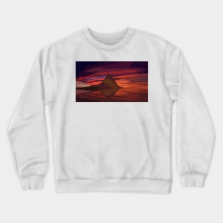 Kirkjufell Mountain Sunset Painting Crewneck Sweatshirt